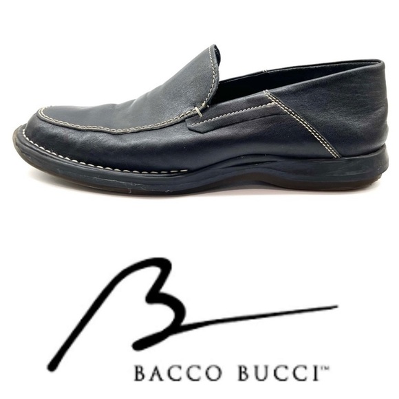 Bacco Bucci Black Leather Italian Loafers 9 main image 5